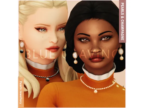 Mix Blue Craving Pearls Jewellery - The Sims 4 Custom Content