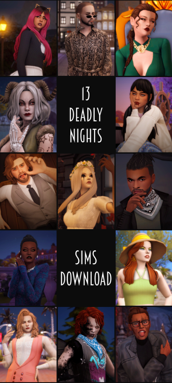 Maxis Match 13 Deadly Nights of CAS Sims Download by simsfinds - The Sims 4 Custom Content