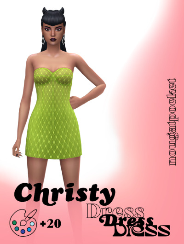 Maxis Match christy dress by simsfinds - The Sims 4 Custom Content