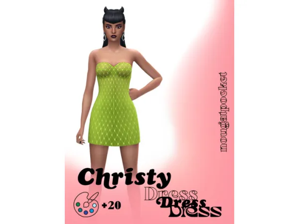Maxis Match christy dress - The Sims 4 Custom Content