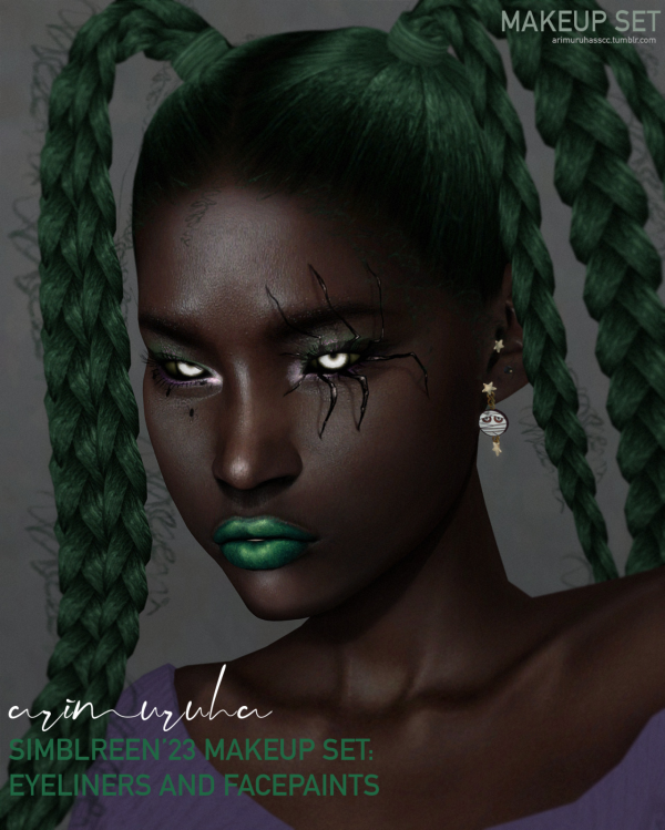 Alpha arimuruha SIMBREEN'23 MAKE UP SET LINERS AND FACEPAINTS by simsfinds - The Sims 4 Custom Content