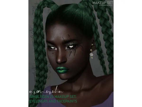 Alpha arimuruha SIMBREEN'23 MAKE UP SET LINERS AND FACEPAINTS - The Sims 4 Custom Content