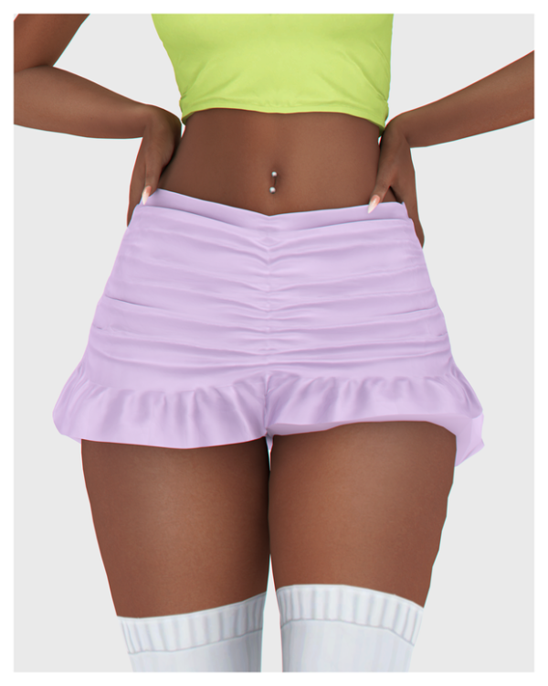 Alpha Shirred Mini Skirt by simsfinds - The Sims 4 Custom Content