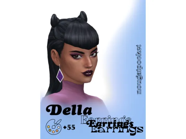 Maxis Match della earrings - The Sims 4 Custom Content