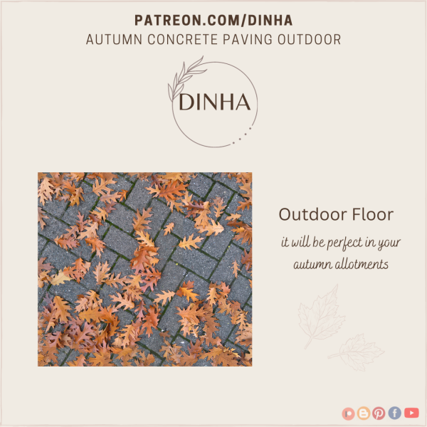 Alpha Autumn Concrete Paving Outdoor by dinhagamer - The Sims 4 Custom Content