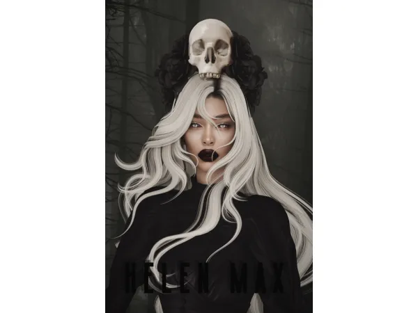 Alpha Helen Max skull and roses - The Sims 4 Custom Content