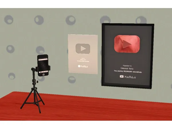Subscribers Plaque and Tripod Deco for - The Sims 2 Custom Content
