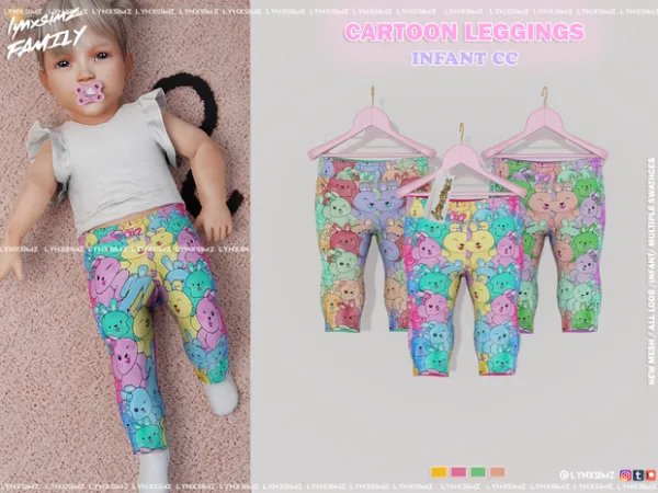 Alpha Cartoon Leggings Infant by lynxsimzfamily - The Sims 4 Custom Content