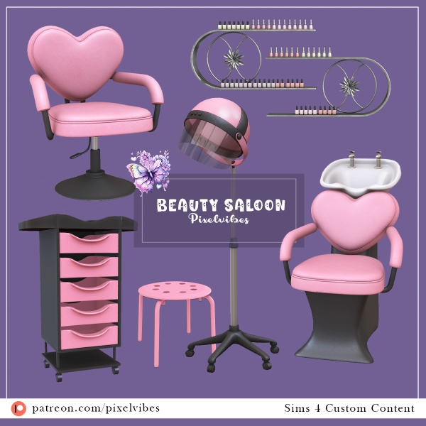 Alpha Beauty Salon by pixelvibes - The Sims 4 Custom Content