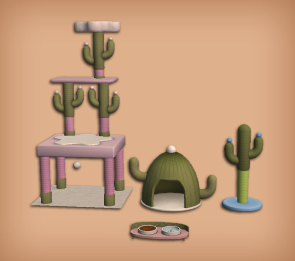 Markisa Cactus Cat Set for by simsfinds - The Sims 2 Custom Content