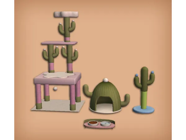 Markisa Cactus Cat Set for - The Sims 2 Custom Content