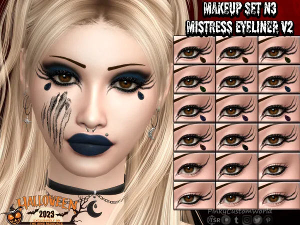 Mix Makeup Set N3 Mistress Eyeliner V2 - The Sims 4 Custom Content