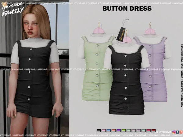Button Dress ~ Child by lynxsimzfamily