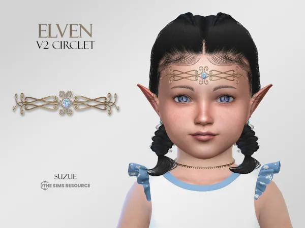 Alpha Elven V2 Circlet Toddler - The Sims 4 Custom Content
