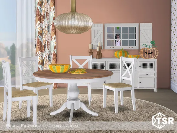 Alpha Farmhouse diningroom - The Sims 4 Custom Content