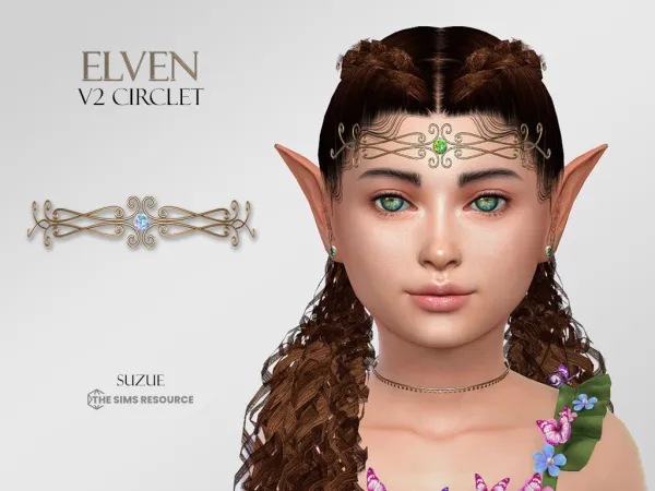 Alpha Elven V2 Circlet Child - The Sims 4 Custom Content