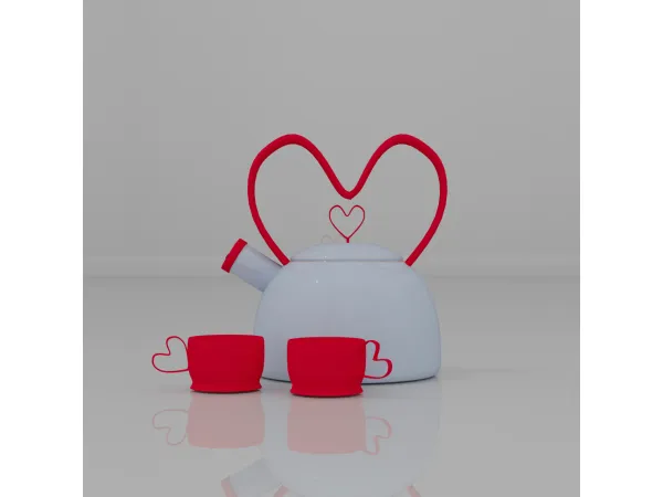 Alpha [Scarlett Bulckowisk] Lovely Heart Tea Set - The Sims 4 Custom Content
