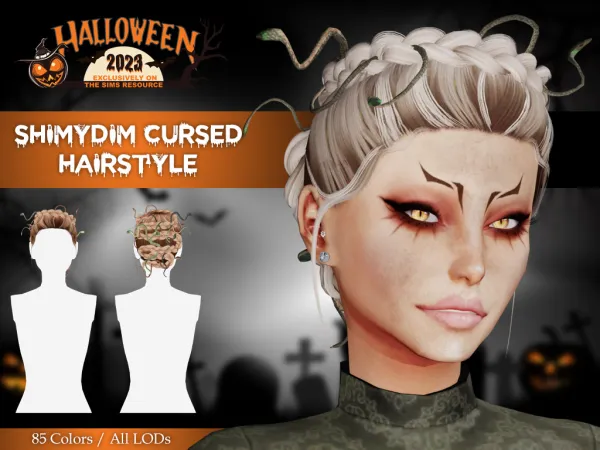 Alpha [ ] CURSED HAIR SNAKES - The Sims 4 Custom Content