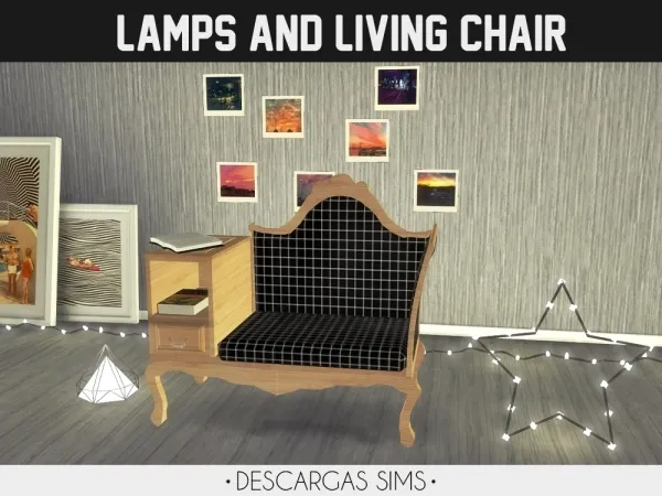 Alpha Lamps And Living Chair by descargassims - The Sims 4 Custom Content