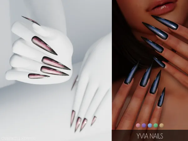 Alpha Yvia nails by overkillsimmer - The Sims 4 Custom Content