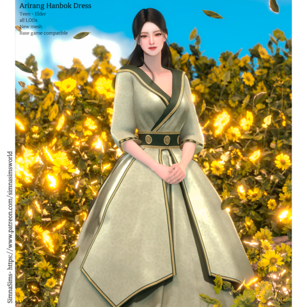 Alpha simna] Arirang Dress by simsfinds - The Sims 4 Custom Content