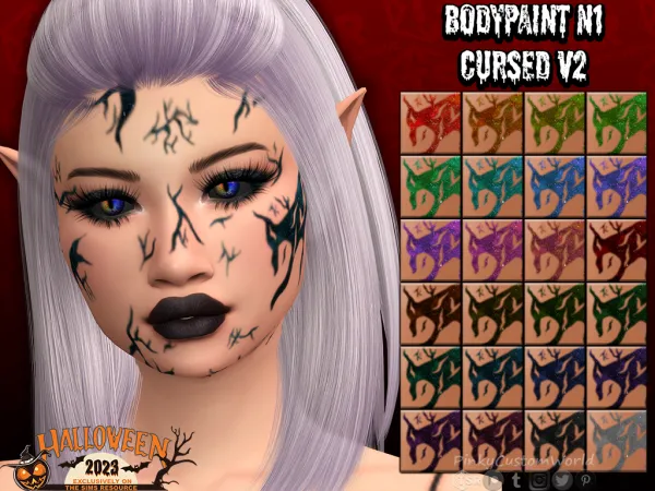Alpha Bodypaint N1 Cursed V2 - The Sims 4 Custom Content