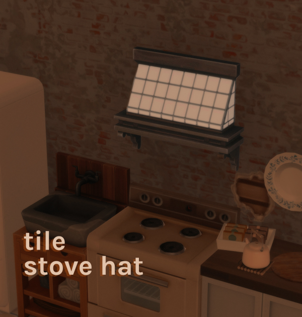 Maxis Match tile stove hat by simsfinds - The Sims 4 Custom Content
