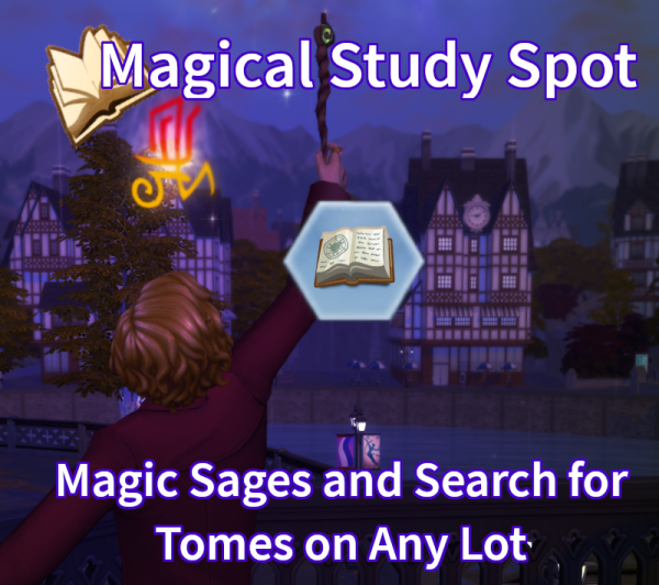 Maxis Match Magical Study Spot Lot Trait by simsfinds - The Sims 4 Custom Content
