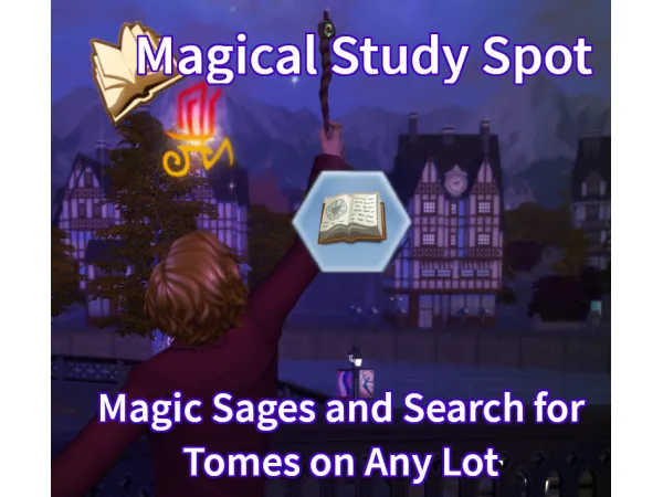 Maxis Match Magical Study Spot Lot Trait by batsandbabydolls - The Sims 4 Custom Content