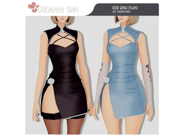 Alpha Rose qipao - The Sims 4 Custom Content