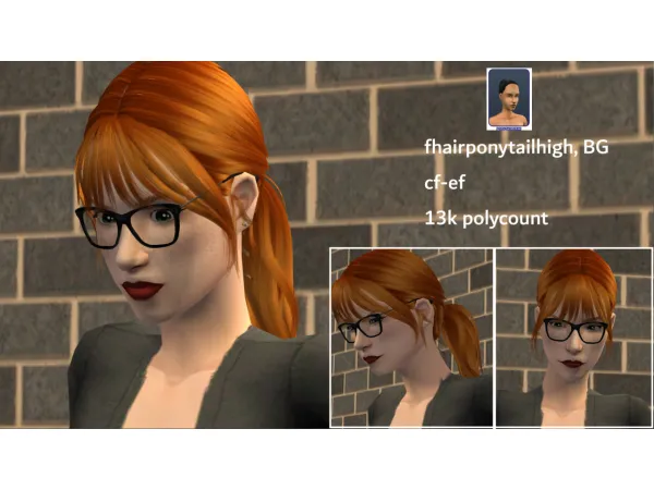 fhairponytailhigh - The Sims 2 Custom Content