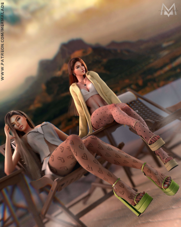 Alpha Double Platform Heels by mermalade - The Sims 4 Custom Content
