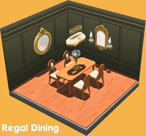 Maxis Match CONVERSION REGAL DINING by simsfinds - The Sims 4 Custom Content