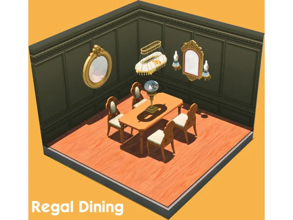 Maxis Match CONVERSION REGAL DINING - The Sims 4 Custom Content