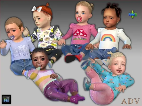 Alpha Outfits for infant girls by artedellavita_mabra - The Sims 4 Custom Content