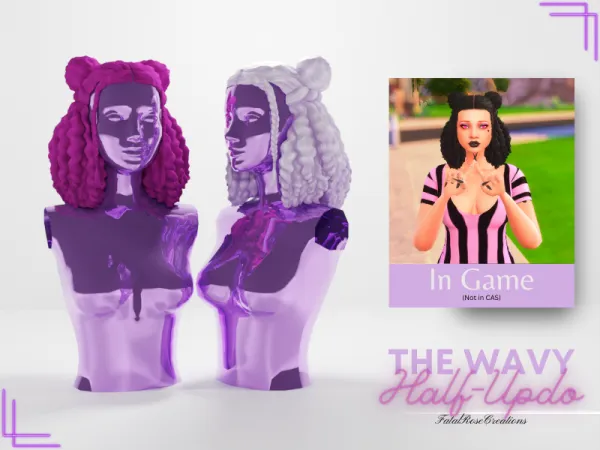 Maxis Match The Wavy Half Updo - The Sims 4 Custom Content