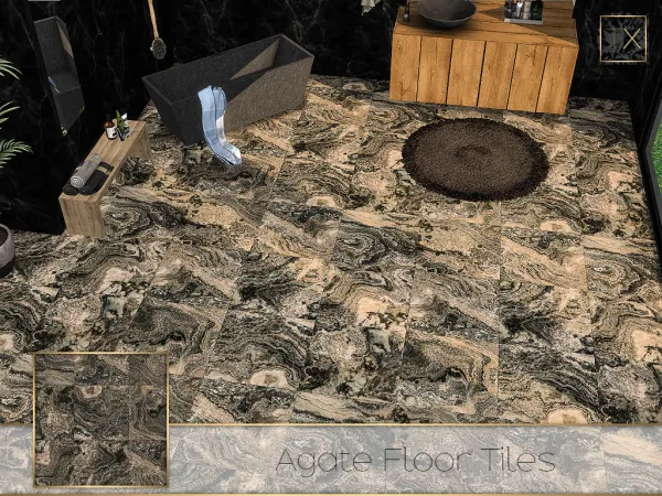 Alpha Agate Floor Tiles - The Sims 4 Custom Content