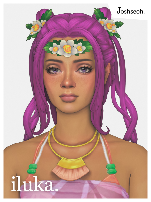 Maxis Match Iluka Hair Flower Acc by simsfinds - The Sims 4 Custom Content