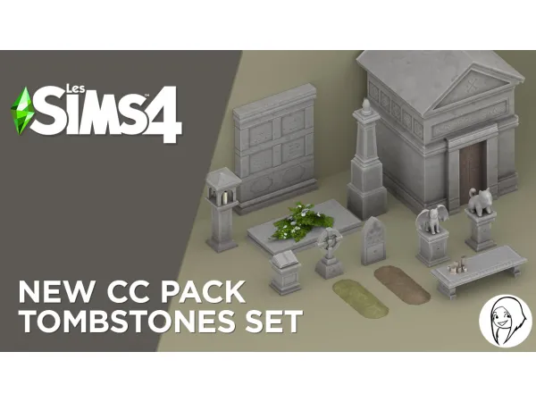 Alpha Tombstones set - The Sims 4 Custom Content