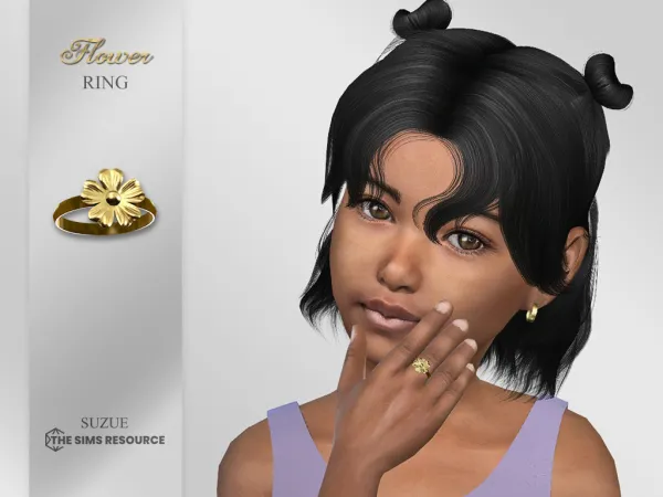 Alpha Flower Ring Child - The Sims 4 Custom Content