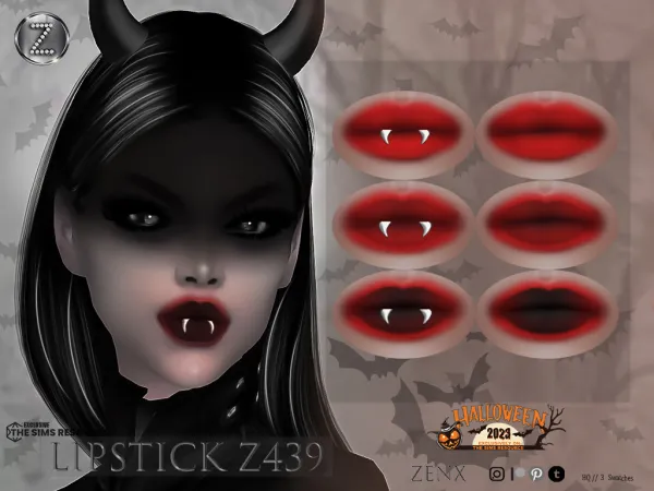 Alpha ZENX LIPSTICK Z439 - The Sims 4 Custom Content