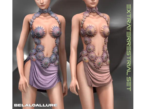 Alpha extraterrestrial corset and skirt - The Sims 4 Custom Content
