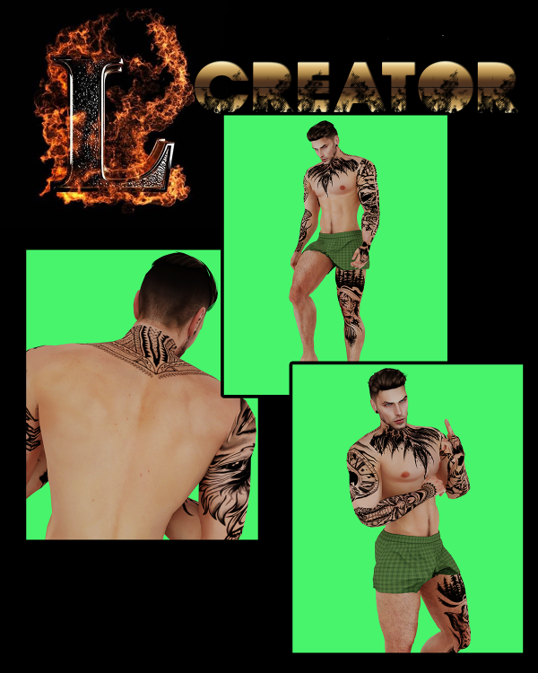 Mix tattoo body 6 by lamontcreatorr - The Sims 4 Custom Content