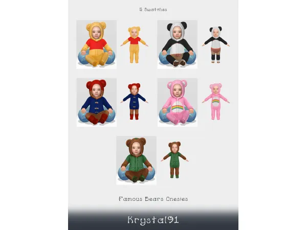 Maxis Match Famous Bears Onesies - The Sims 4 Custom Content