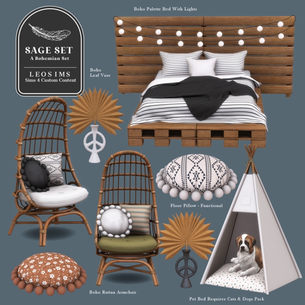 Alpha Sage Boho Set by leosims4cc - The Sims 4 Custom Content