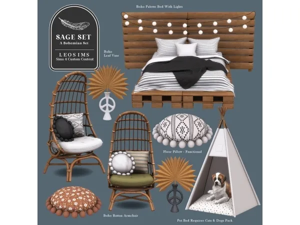 Alpha Sage Boho Set - The Sims 4 Custom Content