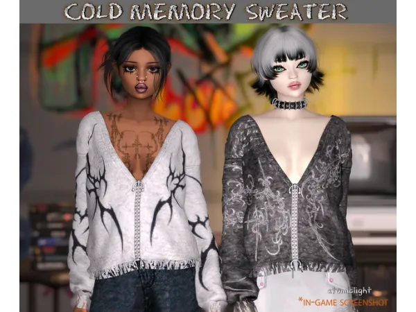 Alpha Cold Memory Sweater - The Sims 4 Custom Content