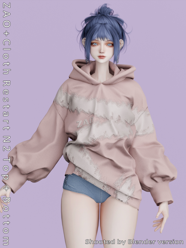 Alpha [ZAO]Cloth Restart N2 TopBottom (Sims4 Ver) by simsfinds - The Sims 4 Custom Content