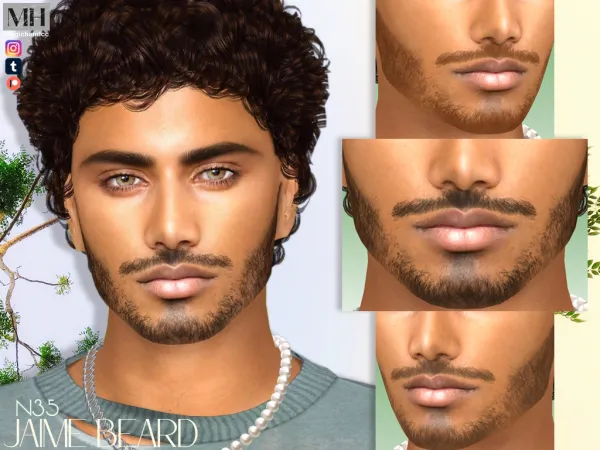 Alpha Jaime Beard N35 by magichandcc - The Sims 4 Custom Content
