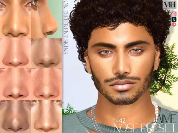 Alpha Jaime Nose Preset N42 by magichandcc - The Sims 4 Custom Content